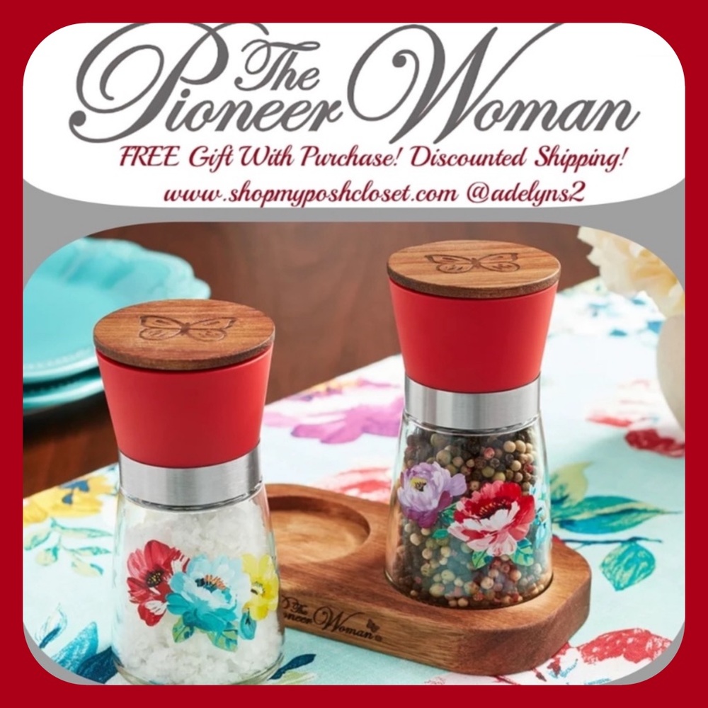 🌺 Last Set! 🌺 New The Pioneer Woman Sweet Romance Salt and Pepper Grinders, Red
